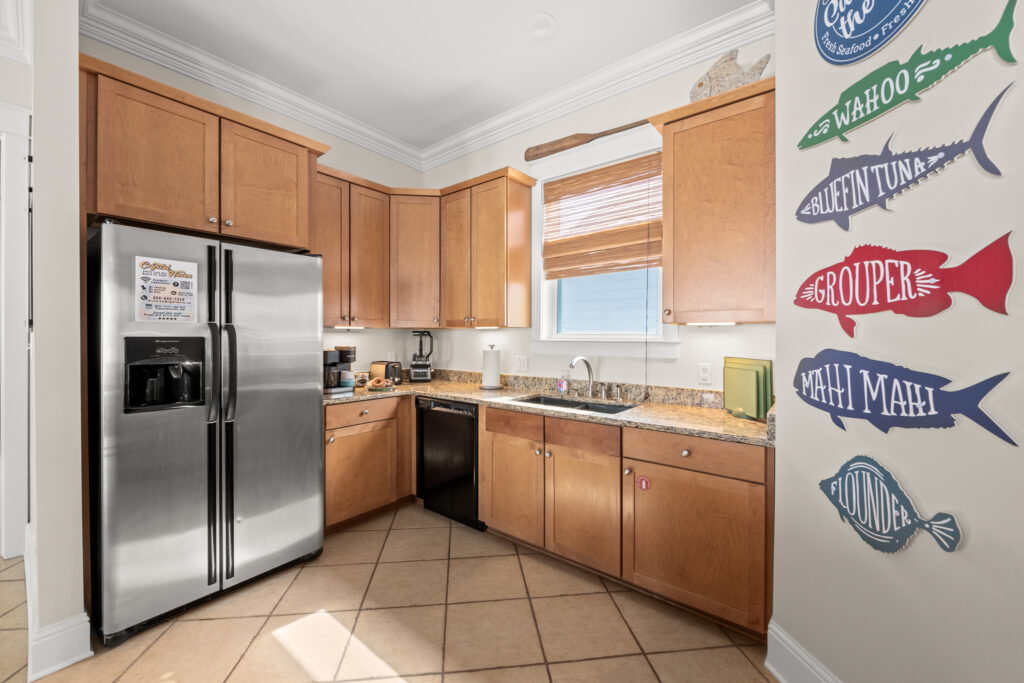 Kitchen and refrigerator