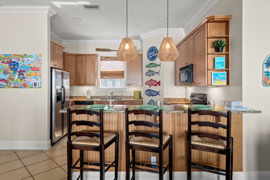 Kitchen island and stools