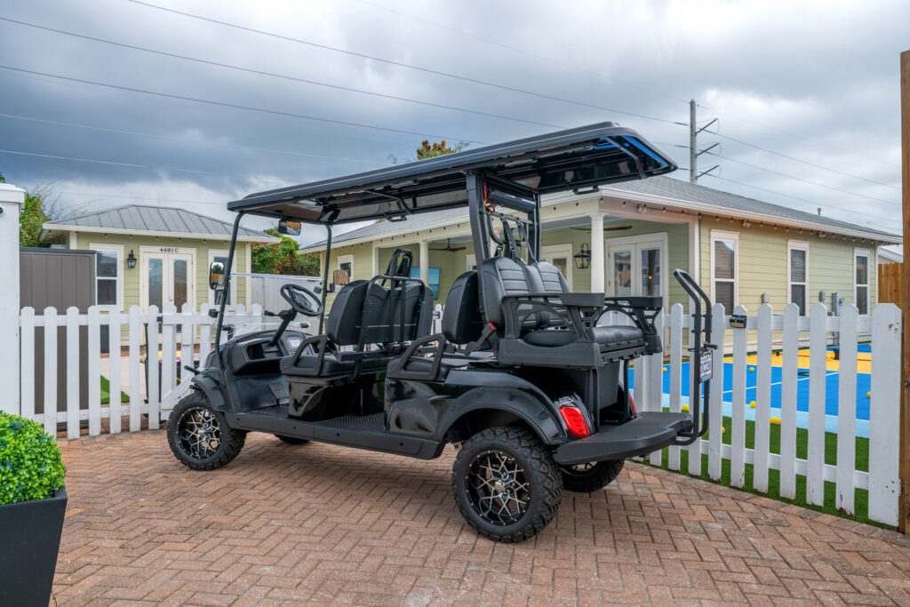 Golf cart parking at the house
