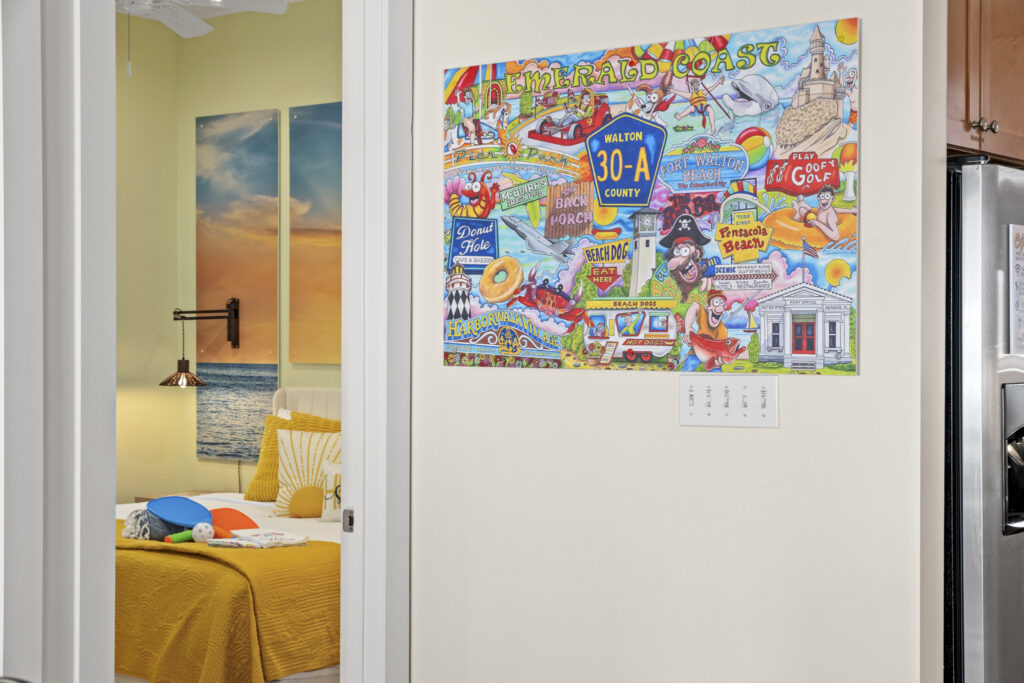 Hallway artwork outside Bedroom 2
