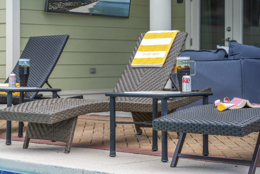 Lounge chairs by the pool